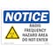 Signmission OSHA Notice Sign, 7" Height, 10" Width, Radio Frequency Hazard Area Sign With Symbol, Landscape OS-NS-D-710-L-17965 - alternate 1